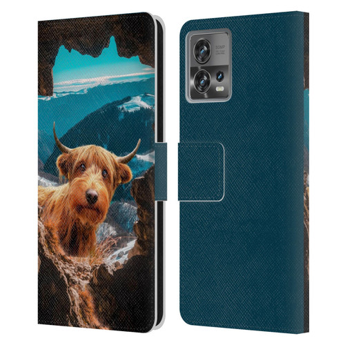 Pixelmated Animals Surreal Wildlife Cowpup Leather Book Wallet Case Cover For Motorola Moto Edge 30 Fusion