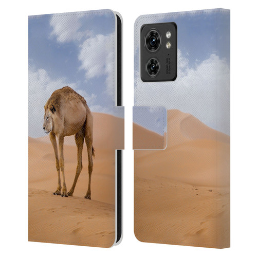 Pixelmated Animals Surreal Wildlife Camel Lion Leather Book Wallet Case Cover For Motorola Moto Edge 40