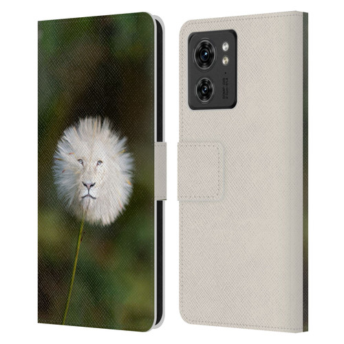 Pixelmated Animals Surreal Wildlife Dandelion Leather Book Wallet Case Cover For Motorola Moto Edge 40