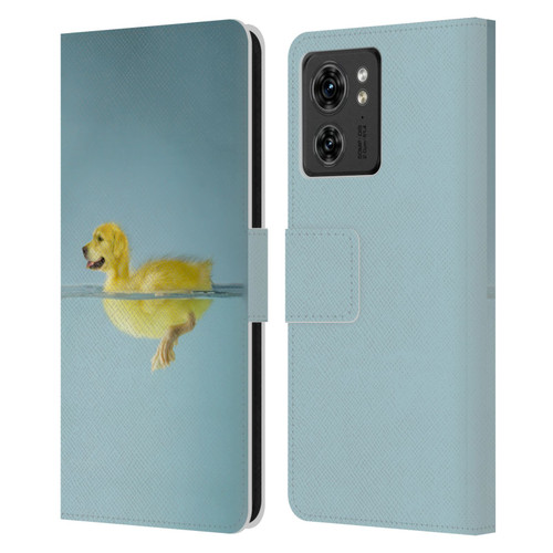 Pixelmated Animals Surreal Wildlife Dog Duck Leather Book Wallet Case Cover For Motorola Moto Edge 40