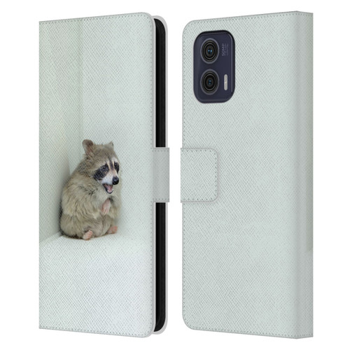 Pixelmated Animals Surreal Wildlife Hamster Raccoon Leather Book Wallet Case Cover For Motorola Moto G73 5G
