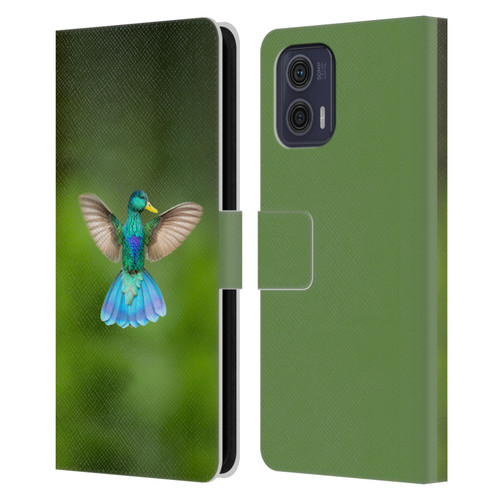 Pixelmated Animals Surreal Wildlife Quaking Bird Leather Book Wallet Case Cover For Motorola Moto G73 5G
