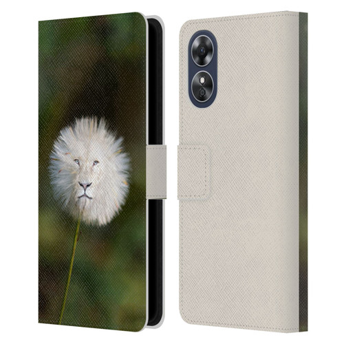 Pixelmated Animals Surreal Wildlife Dandelion Leather Book Wallet Case Cover For OPPO A17