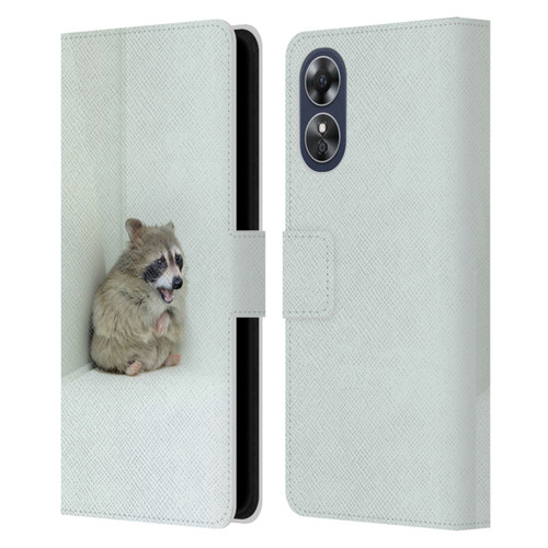 Pixelmated Animals Surreal Wildlife Hamster Raccoon Leather Book Wallet Case Cover For OPPO A17