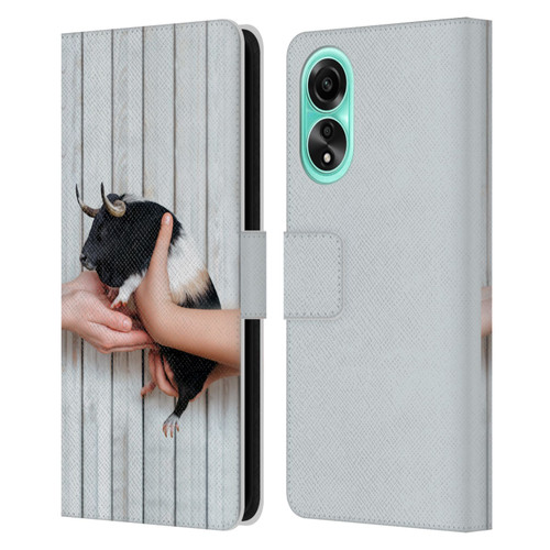 Pixelmated Animals Surreal Wildlife Guinea Bull Leather Book Wallet Case Cover For OPPO A78 4G