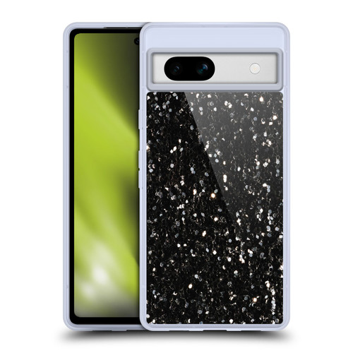 PLdesign Glitter Sparkles Black And White Soft Gel Case for Google Pixel 7a