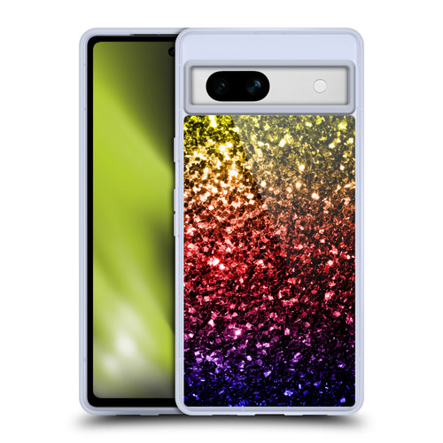 PLdesign Glitter Sparkles Rainbow Soft Gel Case for Google Pixel 7a