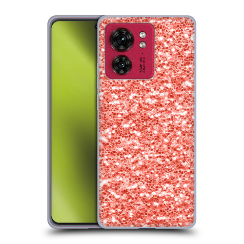 PLdesign Sparkly Coral Coral Sparkle Soft Gel Case for Motorola Moto Edge 40