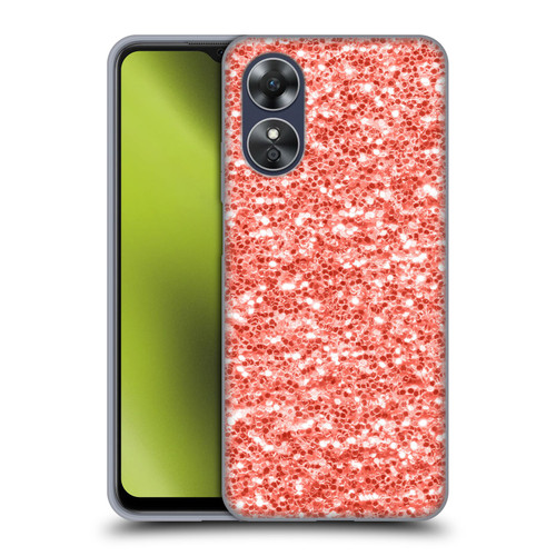 PLdesign Sparkly Coral Coral Sparkle Soft Gel Case for OPPO A17