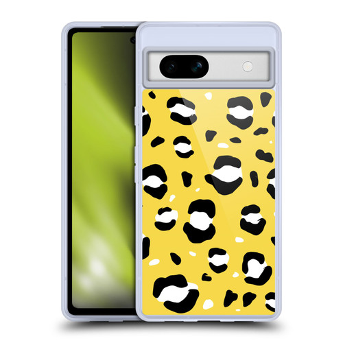 Grace Illustration Animal Prints Yellow Leopard Soft Gel Case for Google Pixel 7a