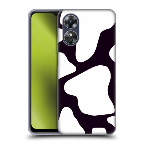 Grace Illustration Cow Prints Black And White Soft Gel Case for OPPO A17