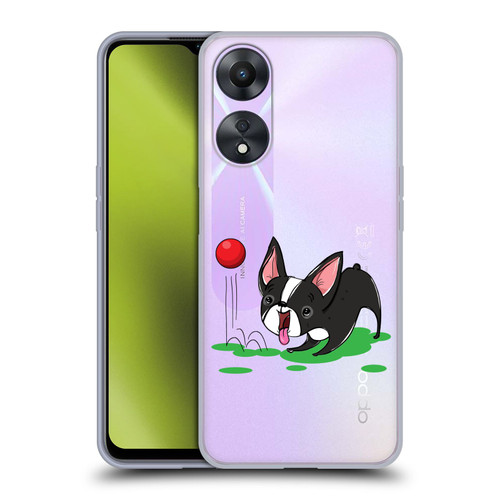 Grace Illustration Dogs Boston Terrier Soft Gel Case for OPPO A78 4G