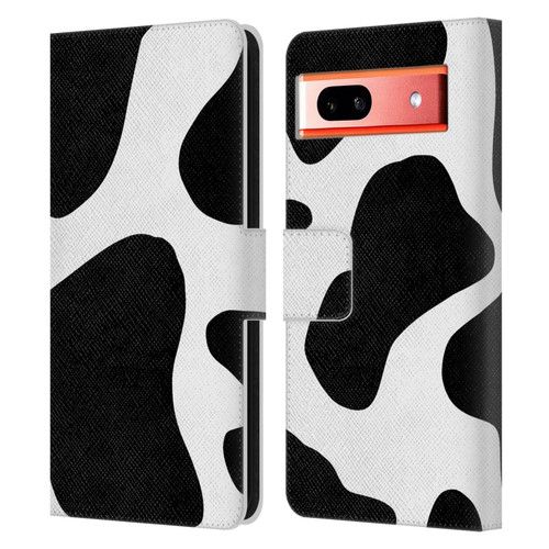 Grace Illustration Animal Prints Cow Leather Book Wallet Case Cover For Google Pixel 7a
