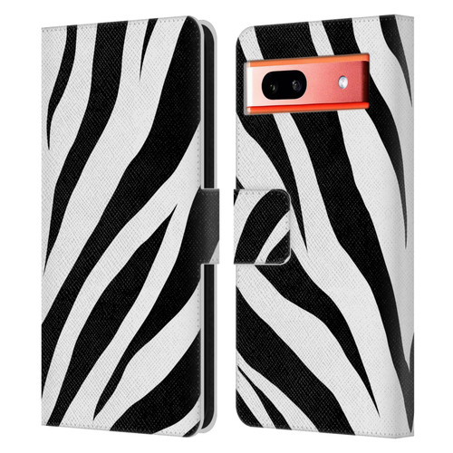 Grace Illustration Animal Prints Zebra Leather Book Wallet Case Cover For Google Pixel 7a