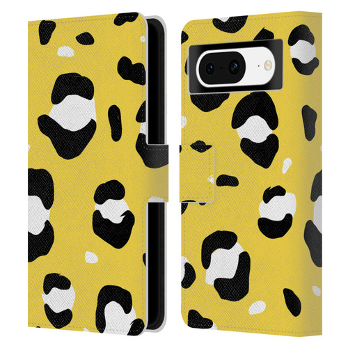 Grace Illustration Animal Prints Yellow Leopard Leather Book Wallet Case Cover For Google Pixel 8