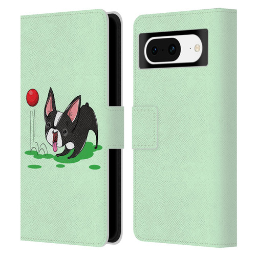 Grace Illustration Dogs Boston Terrier Leather Book Wallet Case Cover For Google Pixel 8