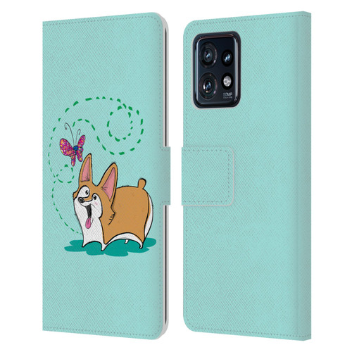 Grace Illustration Dogs Corgi Leather Book Wallet Case Cover For Motorola Moto Edge 40 Pro