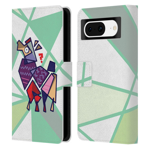 Grace Illustration Llama Cubist Leather Book Wallet Case Cover For Google Pixel 8