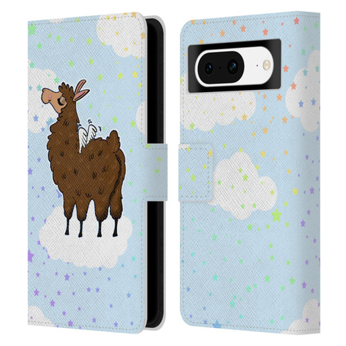 Grace Illustration Llama Pegasus Leather Book Wallet Case Cover For Google Pixel 8