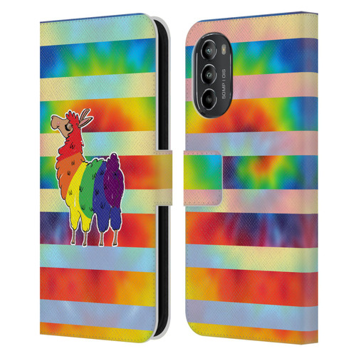 Grace Illustration Llama Pride Leather Book Wallet Case Cover For Motorola Moto G82 5G