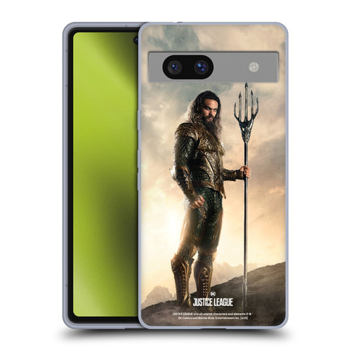 Justice League Movie Character Posters Aquaman Soft Gel Case for Google Pixel 7a