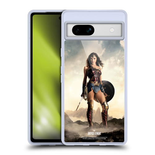 Justice League Movie Character Posters Wonder Woman Soft Gel Case for Google Pixel 7a