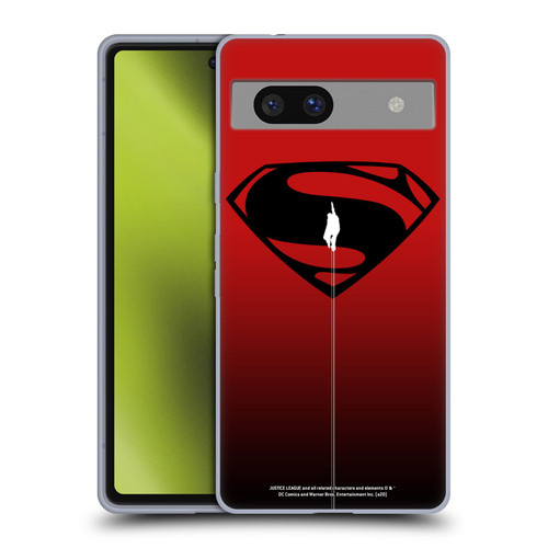 Justice League Movie Superman Logo Art Red And Black Flight Soft Gel Case for Google Pixel 7a