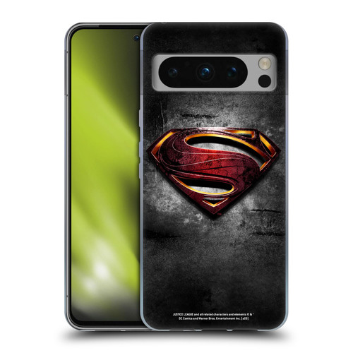Justice League Movie Superman Logo Art Man Of Steel Soft Gel Case for Google Pixel 8 Pro