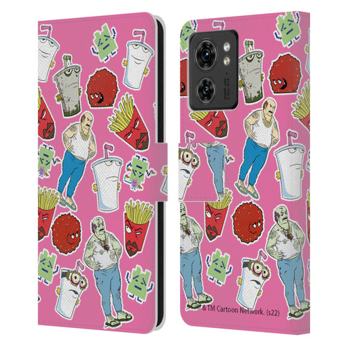 Aqua Teen Hunger Force Graphics Icons Leather Book Wallet Case Cover For Motorola Moto Edge 40