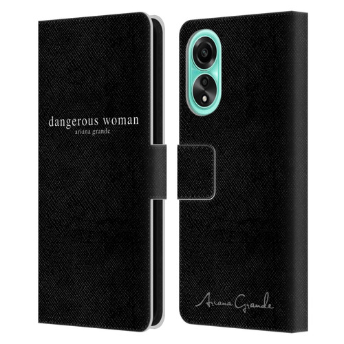 Ariana Grande Dangerous Woman Text Leather Book Wallet Case Cover For OPPO A78 4G