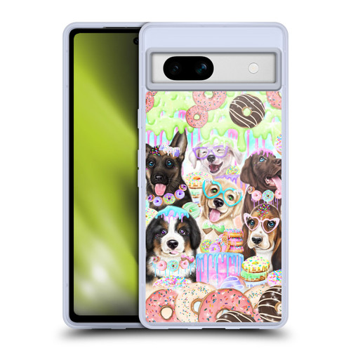 Sheena Pike Animals Puppy Dogs And Donuts Soft Gel Case for Google Pixel 7a