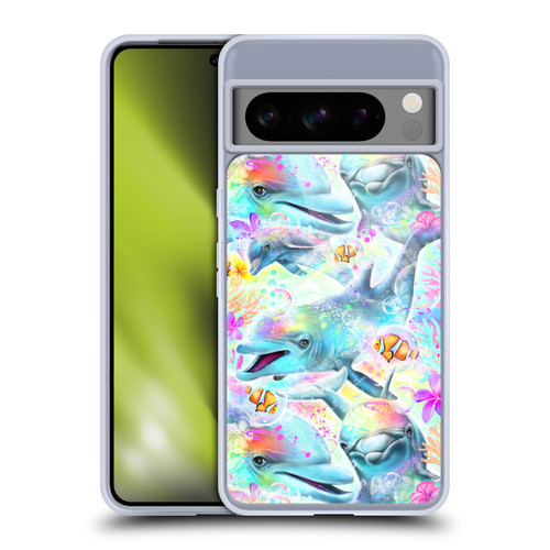 Sheena Pike Animals Rainbow Dolphins & Fish Soft Gel Case for Google Pixel 8 Pro