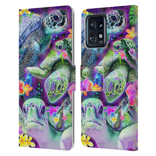 Sheena Pike Animals Daydream Sea Turtles & Flowers Leather Book Wallet Case Cover For Motorola Moto Edge 40 Pro