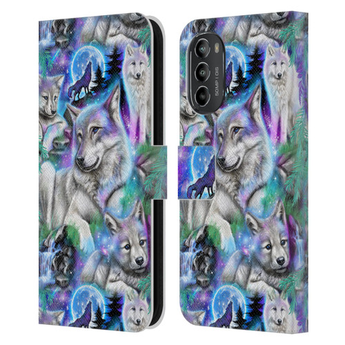 Sheena Pike Animals Daydream Galaxy Wolves Leather Book Wallet Case Cover For Motorola Moto G82 5G