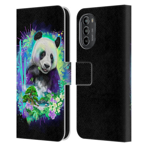 Sheena Pike Animals Rainbow Bamboo Panda Spirit Leather Book Wallet Case Cover For Motorola Moto G82 5G