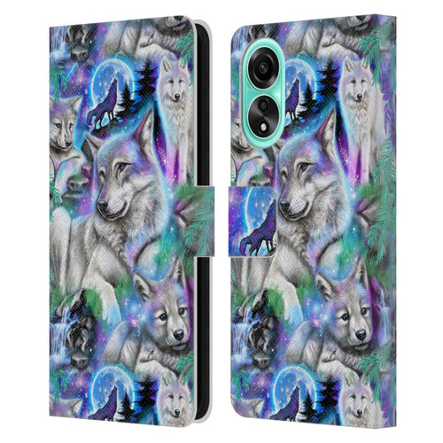 Sheena Pike Animals Daydream Galaxy Wolves Leather Book Wallet Case Cover For OPPO A78 5G