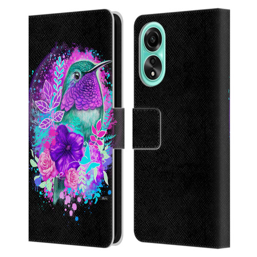 Sheena Pike Animals Purple Hummingbird Spirit Leather Book Wallet Case Cover For OPPO A78 5G