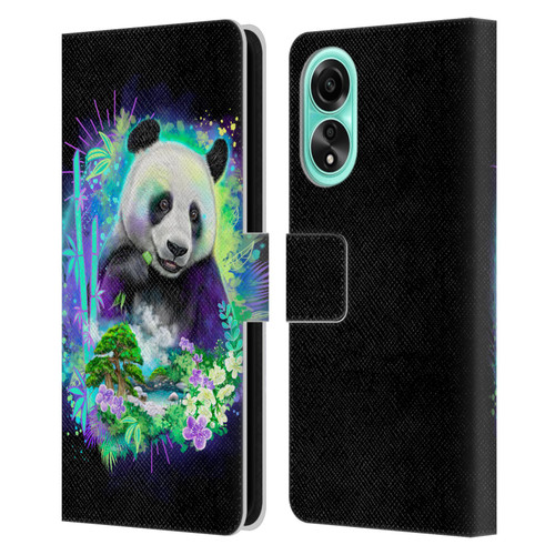 Sheena Pike Animals Rainbow Bamboo Panda Spirit Leather Book Wallet Case Cover For OPPO A78 5G