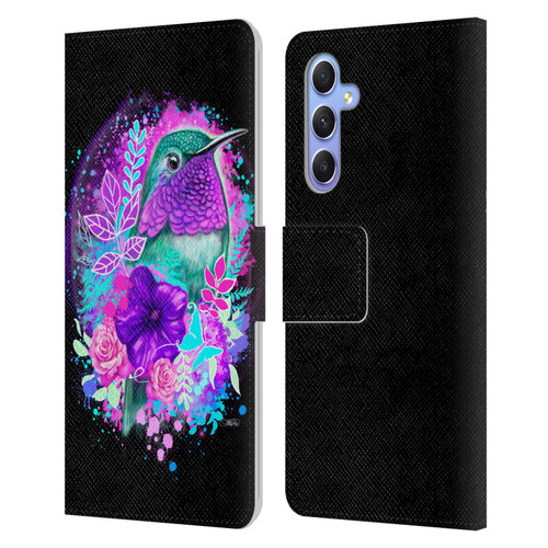 Sheena Pike Animals Purple Hummingbird Spirit Leather Book Wallet Case Cover For Samsung Galaxy A34 5G