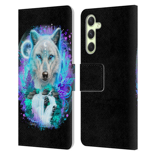 Sheena Pike Animals Winter Wolf Spirit & Waterfall Leather Book Wallet Case Cover For Samsung Galaxy A54 5G