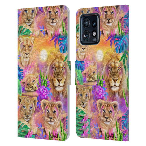 Sheena Pike Big Cats Daydream Lions And Cubs Leather Book Wallet Case Cover For Motorola Moto Edge 40 Pro