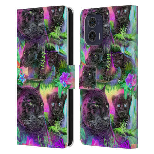 Sheena Pike Big Cats Daydream Panthers Leather Book Wallet Case Cover For Motorola Moto G73 5G