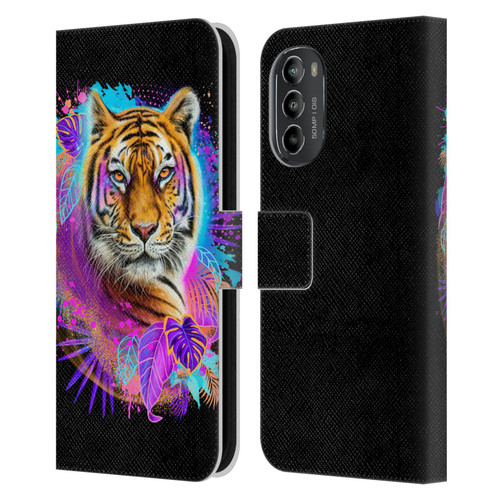Sheena Pike Big Cats Tiger Spirit Leather Book Wallet Case Cover For Motorola Moto G82 5G