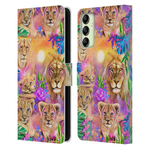 Sheena Pike Big Cats Daydream Lions And Cubs Leather Book Wallet Case Cover For Samsung Galaxy A14 5G