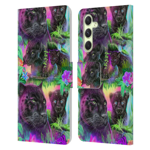 Sheena Pike Big Cats Daydream Panthers Leather Book Wallet Case Cover For Samsung Galaxy A54 5G