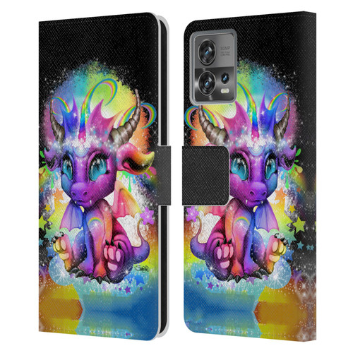 Sheena Pike Dragons Rainbow Lil Dragonz Leather Book Wallet Case Cover For Motorola Moto Edge 30 Fusion