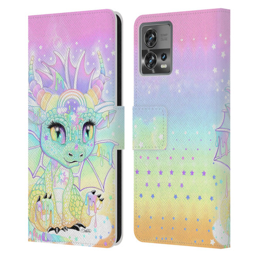 Sheena Pike Dragons Sweet Pastel Lil Dragonz Leather Book Wallet Case Cover For Motorola Moto Edge 30 Fusion