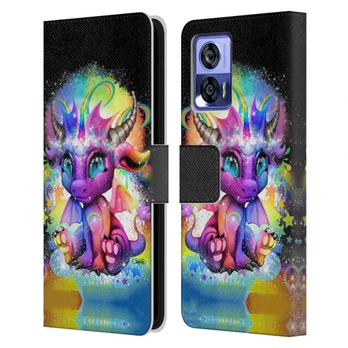 Sheena Pike Dragons Rainbow Lil Dragonz Leather Book Wallet Case Cover For Motorola Edge 30 Neo 5G