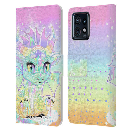 Sheena Pike Dragons Sweet Pastel Lil Dragonz Leather Book Wallet Case Cover For Motorola Moto Edge 40 Pro