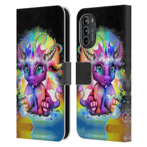 Sheena Pike Dragons Rainbow Lil Dragonz Leather Book Wallet Case Cover For Motorola Moto G82 5G
